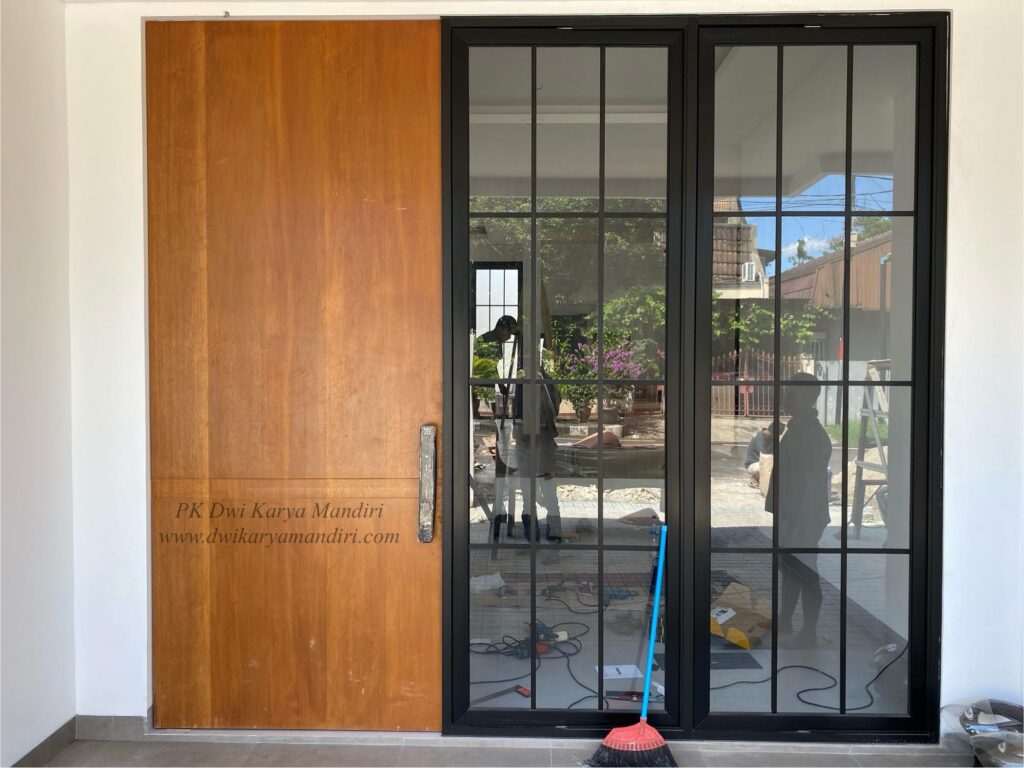 pintu utama kayu merbau oven