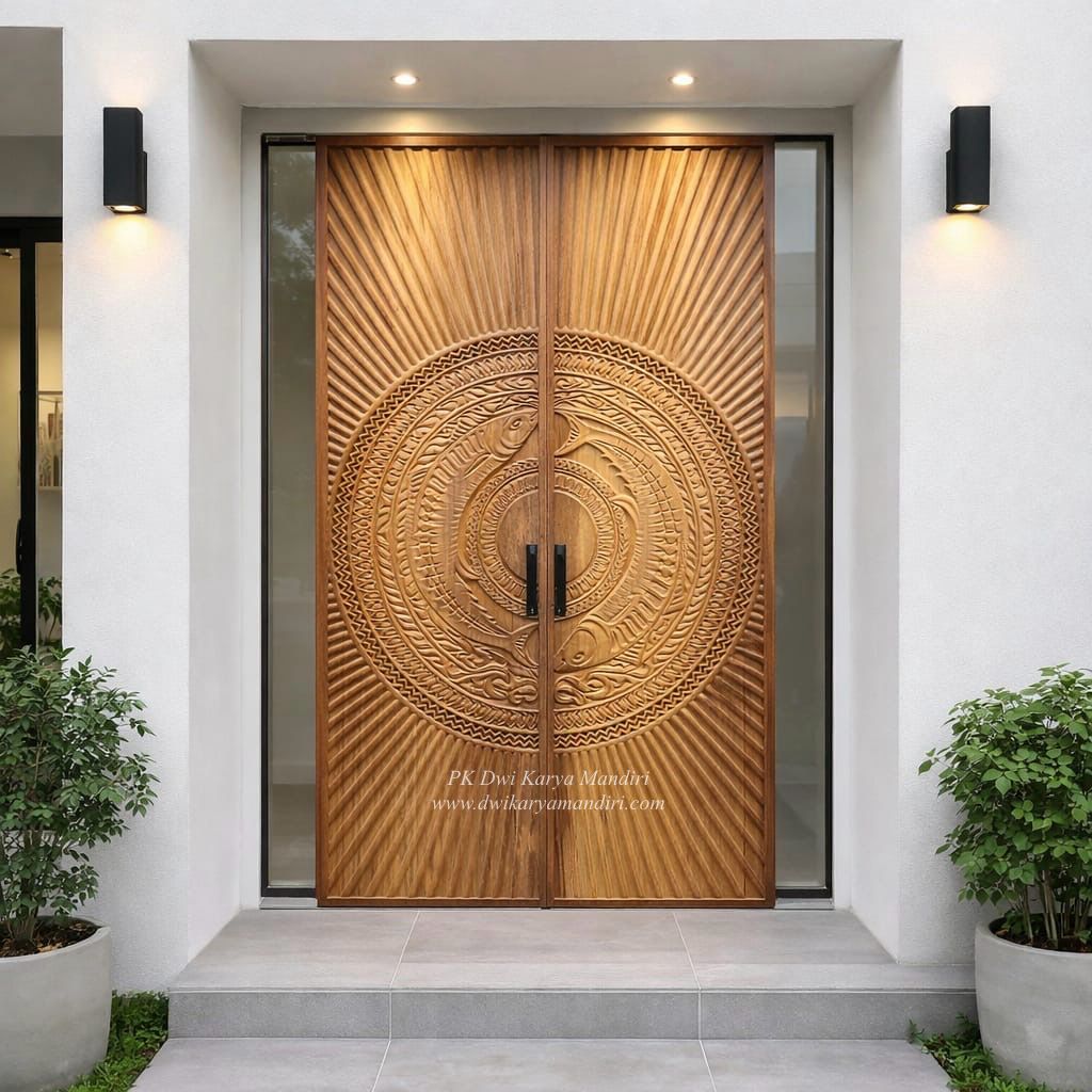 Pintu ukir merbau